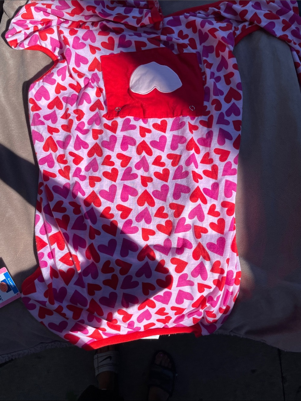 Top Paw Pink & Red Heart-Print Bib
